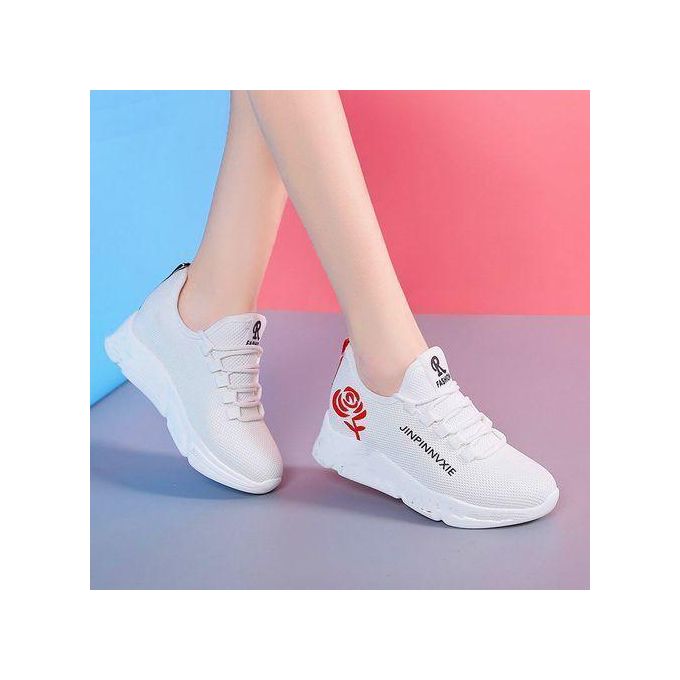FUXING FASHION Women Shoes Ladies Shoes Sneakers Women - White