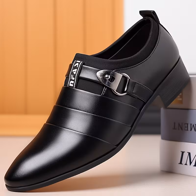 Men's Dress Shoes New Elegant Business Casual Loafers Gift Pointed Toe Comfortable Slip
