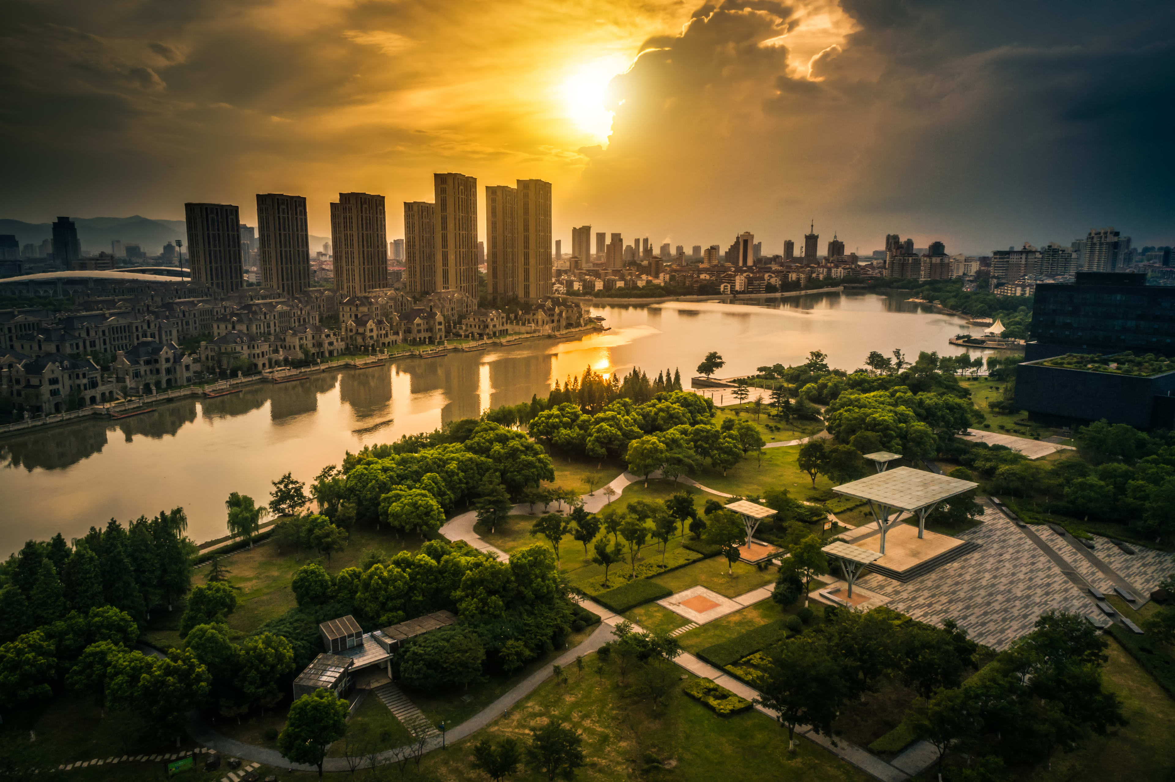 city sunset image