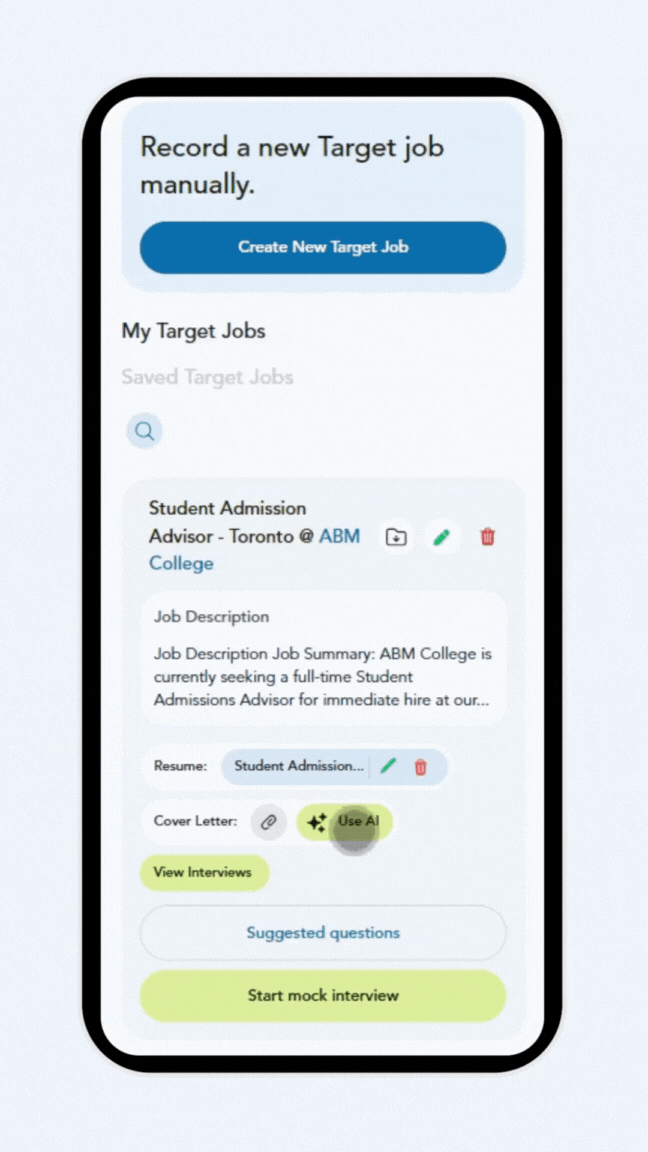 3. Generate a cover letter in minutes.