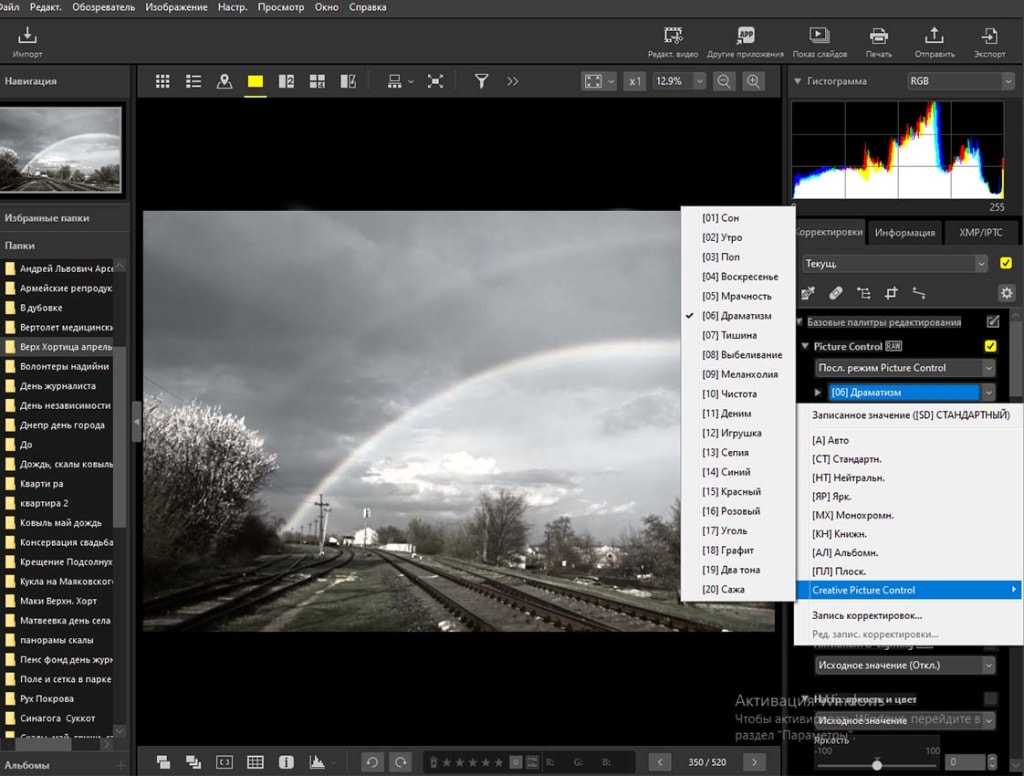палитра Picture Control