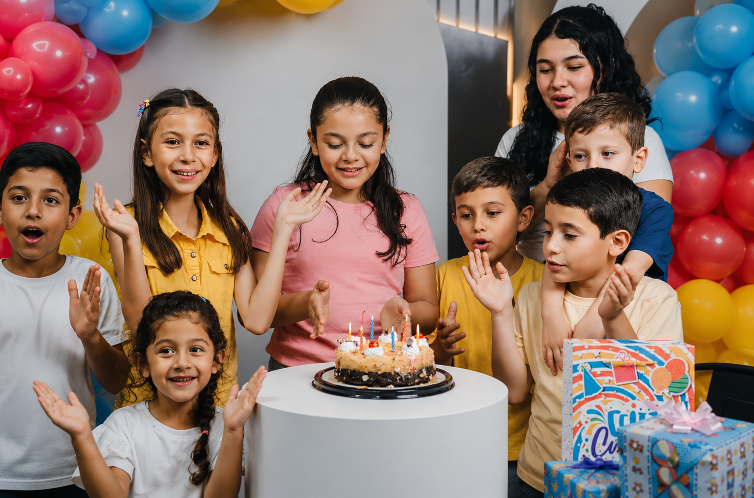 Niños celebrando en Sky Zone