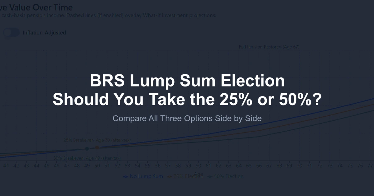 BRS Lump Sum Election: Should You Take the 25% or 50%?