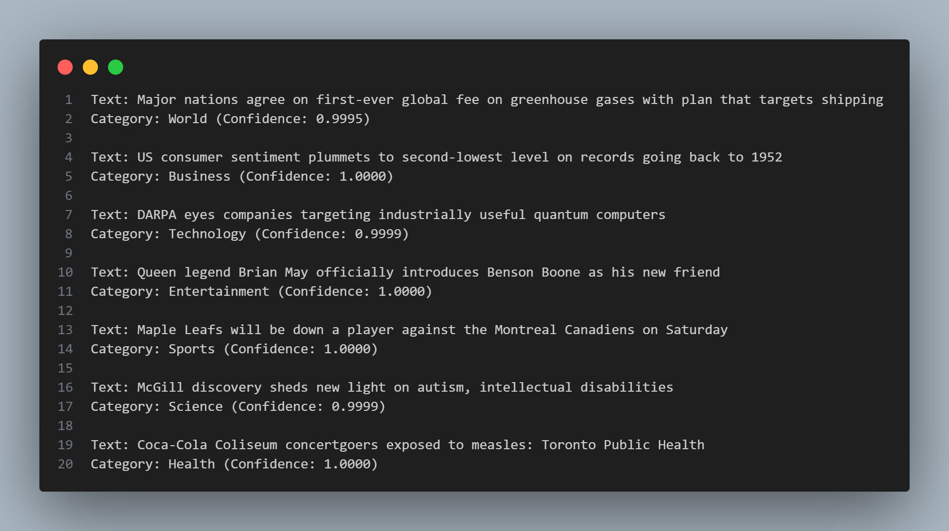 Demo Output