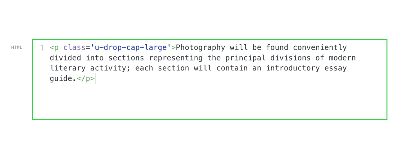 Beirut Ghost Theme Typography Dropcap HTML Card