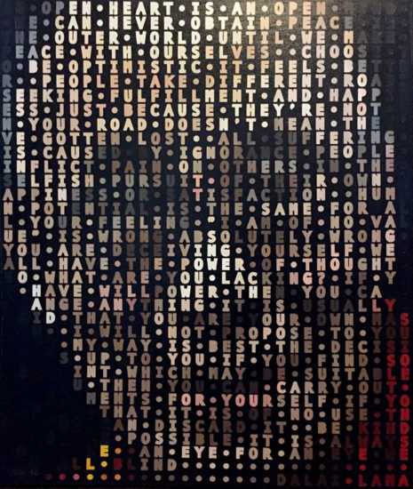 Inspire - Dalai Lama pixel painting