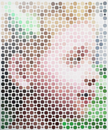 Emily, op art painting by Justin Blayney