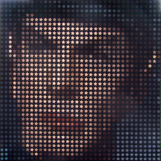 Spock, op art painting by Justin Blayney