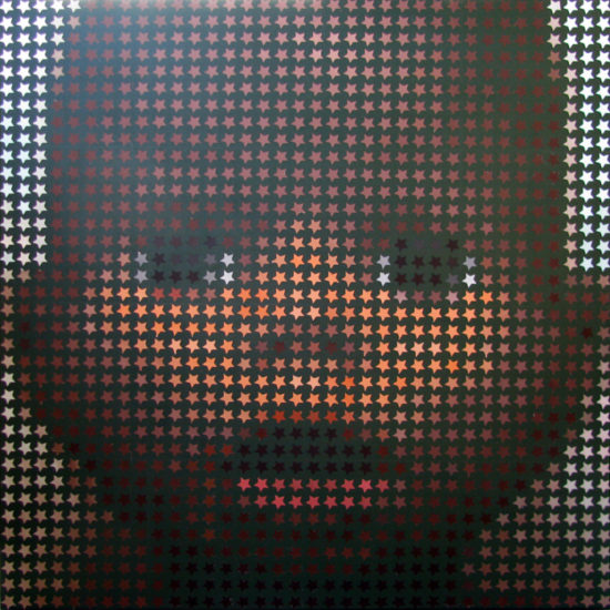 Discarded, op art painting by Justin Blayney