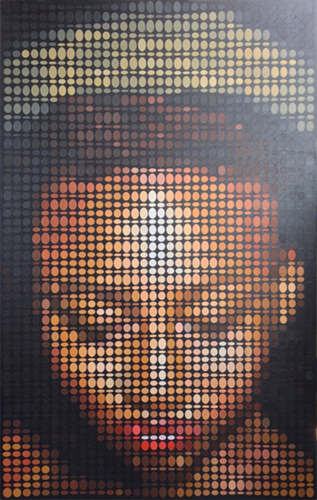 Ngadi, op art painting by Justin Blayney