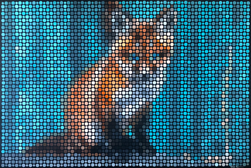Silent Guest, Pixel Painting of Fox by Justin Blayney