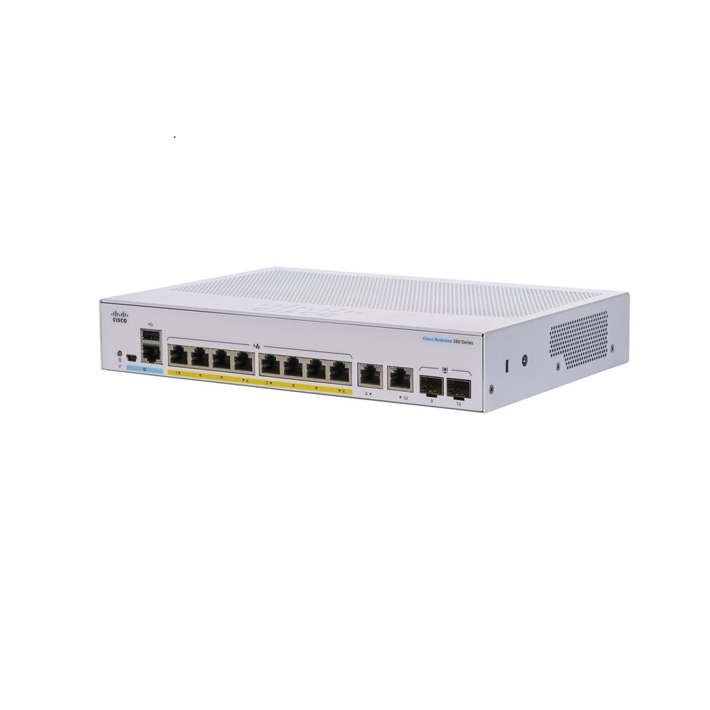 CISCO-CBS350-8P-E-2G-NA - CBS350-8P-E-2G-NA SWITCH 8 PUERTOS 10/100/1000Mbps ADMINISTRABLE 2x1G COBRE/SFP + POE, CISCO