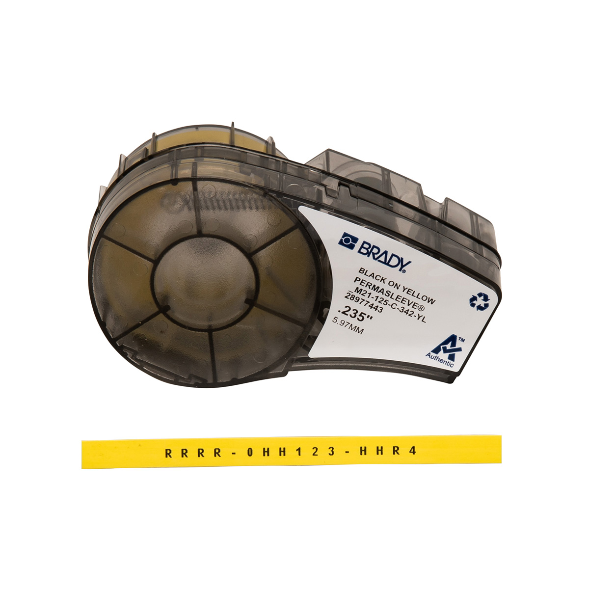 BR-M21-125-C-342-YL - M21-125-C-342-YL Etiquetas termorretráctiles para cables, color amarillo, continua  para la BMP21/M210 16-22 awg