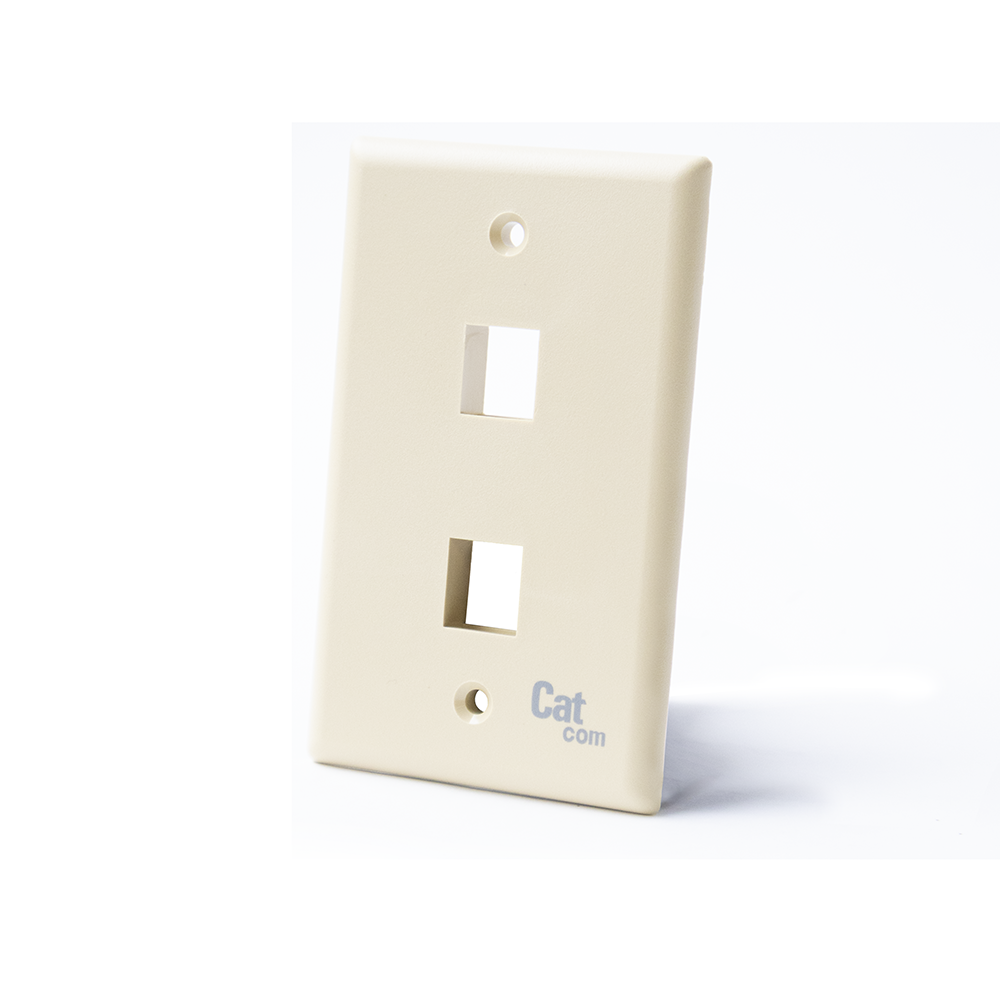 CAT-FP-0102 - FP-0102 PLACA DE 2 PUERTOS P/KESYTONE COLOR ALMENDRA, CATCOM