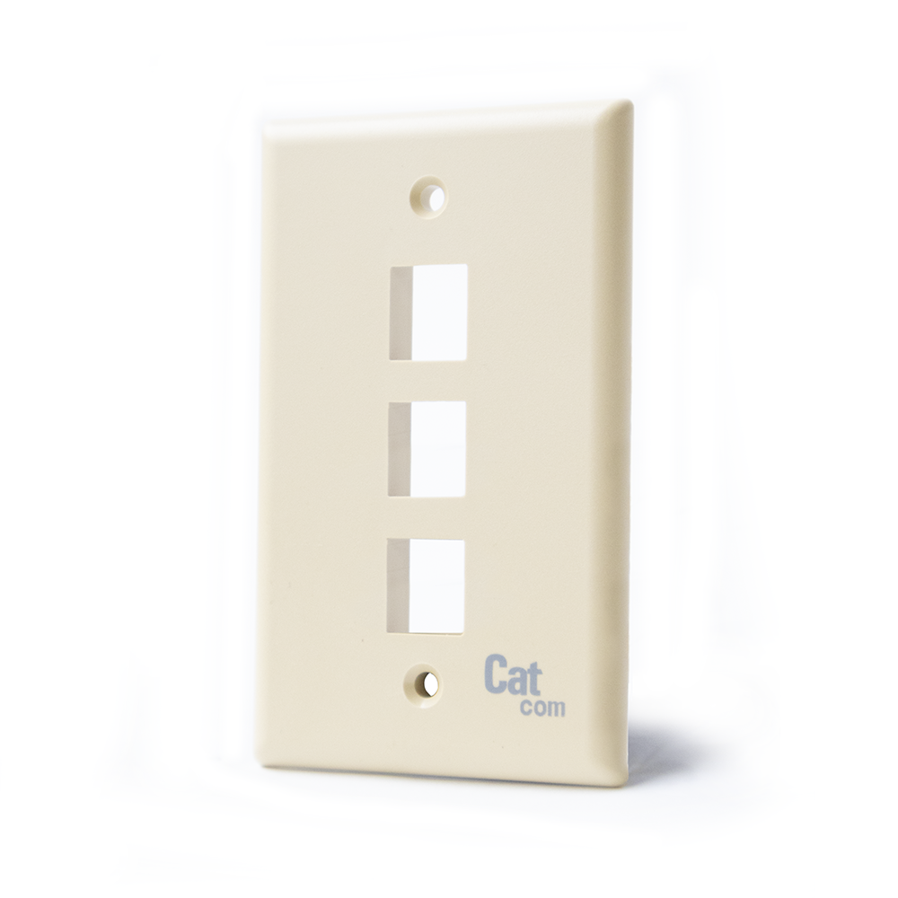 CAT-FP-0103 - FP-0103 PLACA DE 3 PUERTOS P/KEYSTONE COLOR ALMENDRA, CATCOM