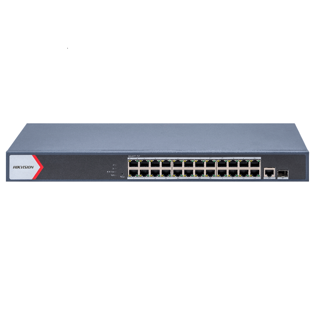HIK-DS-3E1526P-EI(O-STD)V2 - DS-3E1526P-EI(O-STD)V2 SWITCH ADMIN. 24 PTS 10/100/1000 POE+ A 300 METROS 370W + 1SFP HPP Cloud HIKVISION