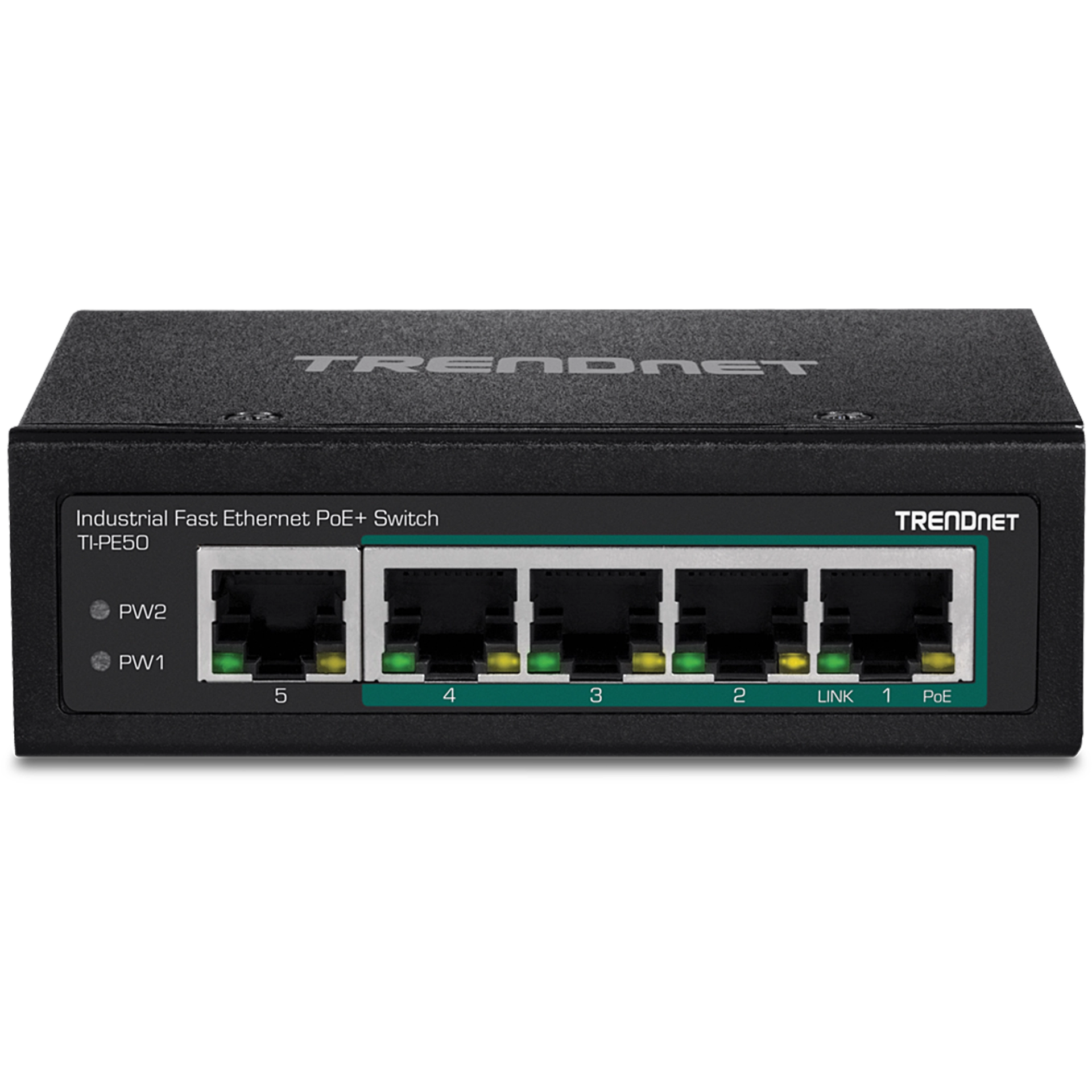 TI-PE50 - PE50 SWITCH INDUSTRIAL PARA RIEL DIN 5 PTS 10/100, CON 4 POE+, TRENDNET