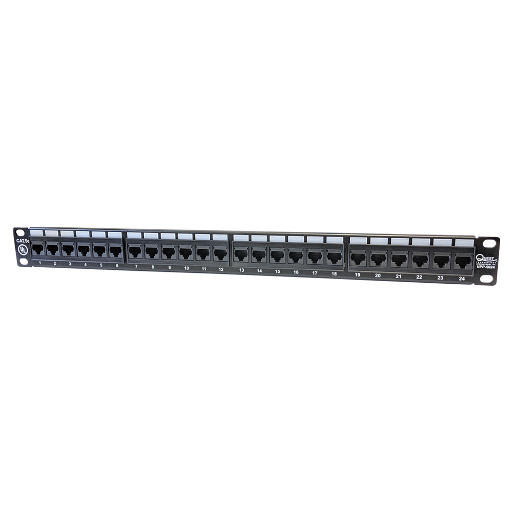 Q-NPP-5024 - NPP-5024  PATCH PANEL 24 PTOS CAT. 5E, 568A/B QUEST