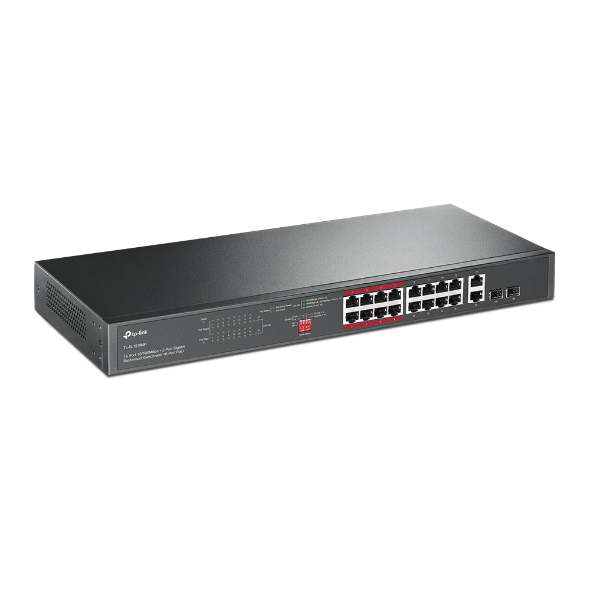 TL-SL1218MP - SL1218MP SWITCH 16 PUERTOS 10/100Mbps PoE+ y dos puertos combo Giga NO ADMINISTRABLE 