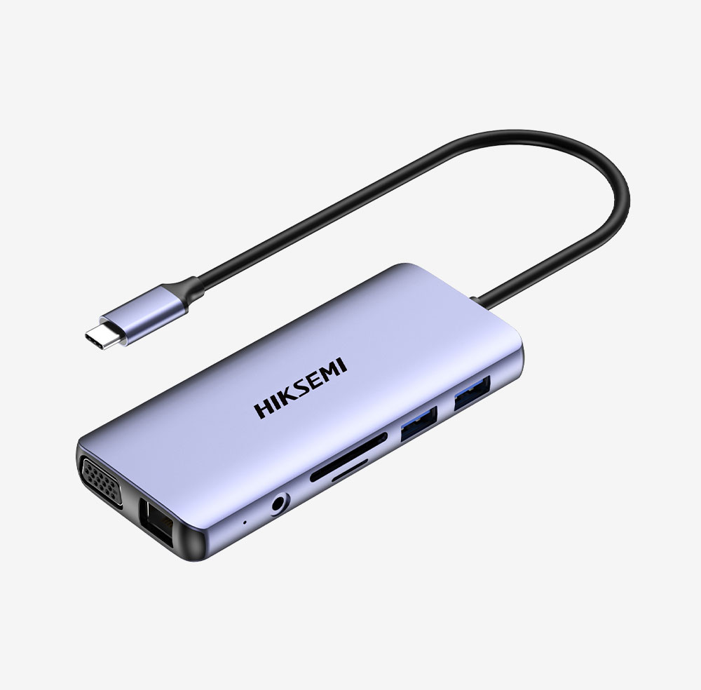 HIK-HS-HUB-DS11 - HS-HUB-DS11 311602998 HUB 11 EN 1, HDMI 4K, 2x USB2, 2x USB3, VGA, SD/Micro-SD, TF Micro SD, Plug Audio, RJ45, USB-C (Carga Rapida)