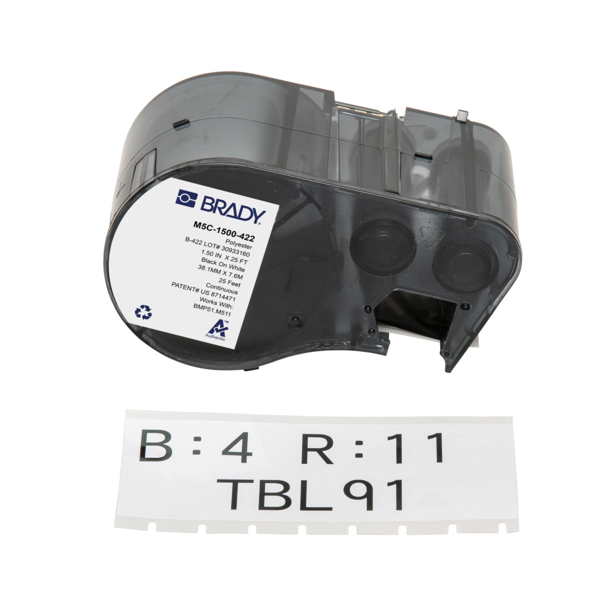 BR-M5C-1500-422 - M5C-1500-422 ETIQUETA MULTIUSOS DE POLIÉSTER CON ADHESIVO AGRESIVO CON CINTA DE IMPRESIÓN PARA LAS IMPRESORAS M5-1.5"