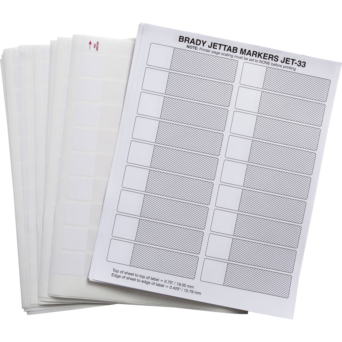 BR-JET-33-117-1 - BR-JET-33-117-1 ETIQUETA PRECORTADAS VINIL AUTOLAMINADA 3.75inH x 0.95inW BLANCA BRADY