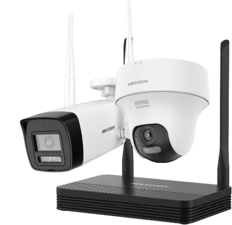HIK-NKS422W02H - NKS422W02H KIT IP WIFI 2MP 1 NVS 4 CANALES + 1 TORRETA PT Y 1 BALA IR 20M CON AUDIO