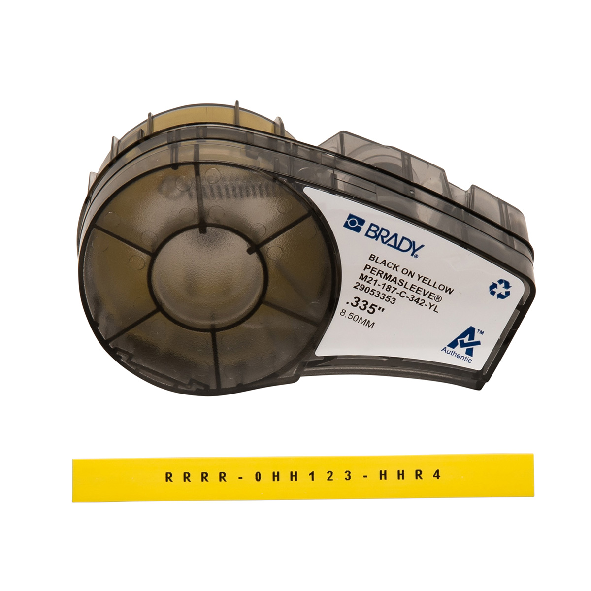 BR-M21-187-C-342-YL - M21-187-C-342-YL Etiquetas termorretráctiles para cables, color amarillo, continua  para la BMP21/M210 20 AWG - 10 AWG