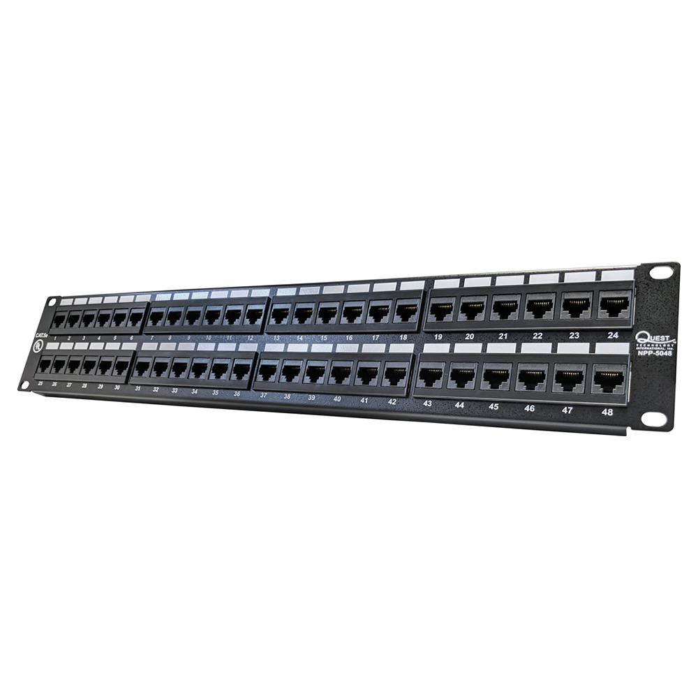 Q-NPP-5048 - NPP-5048 PATCH PANEL, 48 PUERTOS 8P8C CAT5E 19" QUEST
