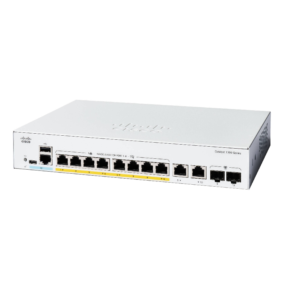 CISCO-C1300-8FP-2G - C1300-8FP-2G Catalyst 1300 8-port GE, Full PoE, 2x1G Combo