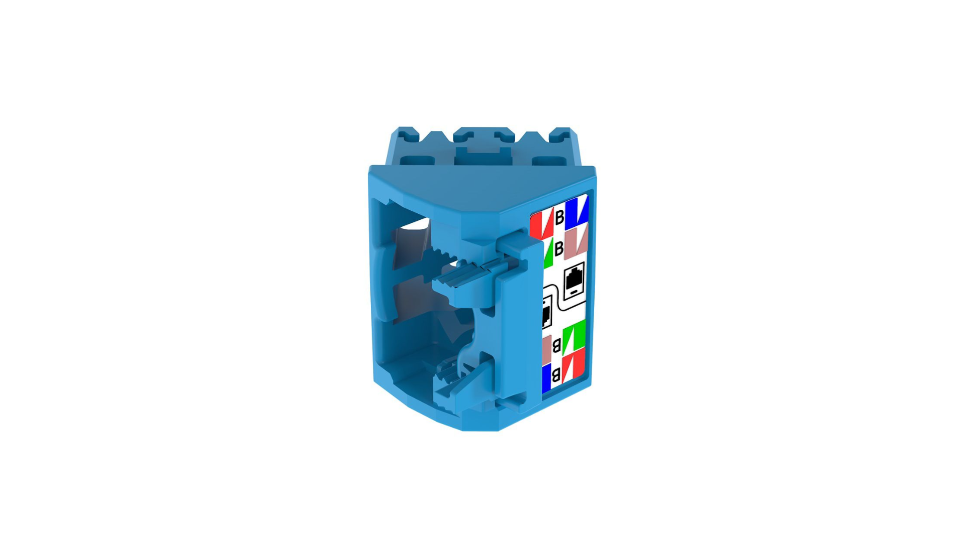 PAND-CJLRCAPBU-X - CJLRCAPBU-X  BLOQUE TG P-JACK CAT6A IZ.-DER. 45 GRADOS AZUL 