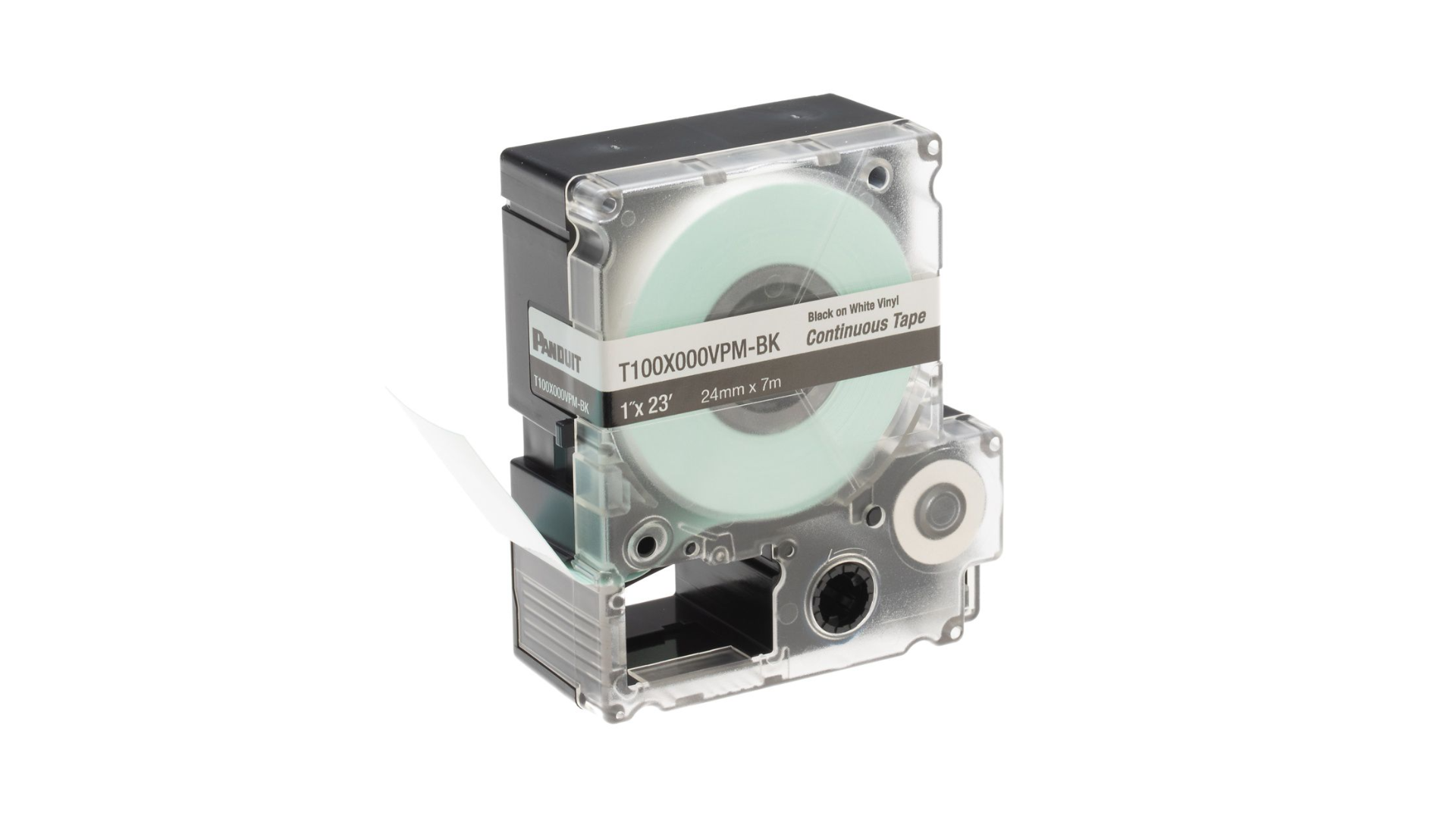 PAND-T100X000VPM-BK - T100X000VPM-BK ETIQUETA CONTINUA VINIL 1.0"W x 23 ft.L NEGRO S/BLANCO, PANDUIT