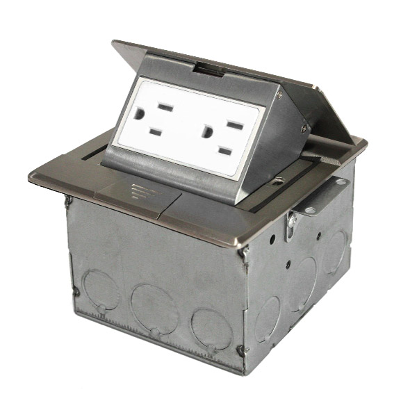 CAT-661241-S - 661241-S CAJA DE 1 TOMA CUADRADA C/ TAPA RETRACTIL 