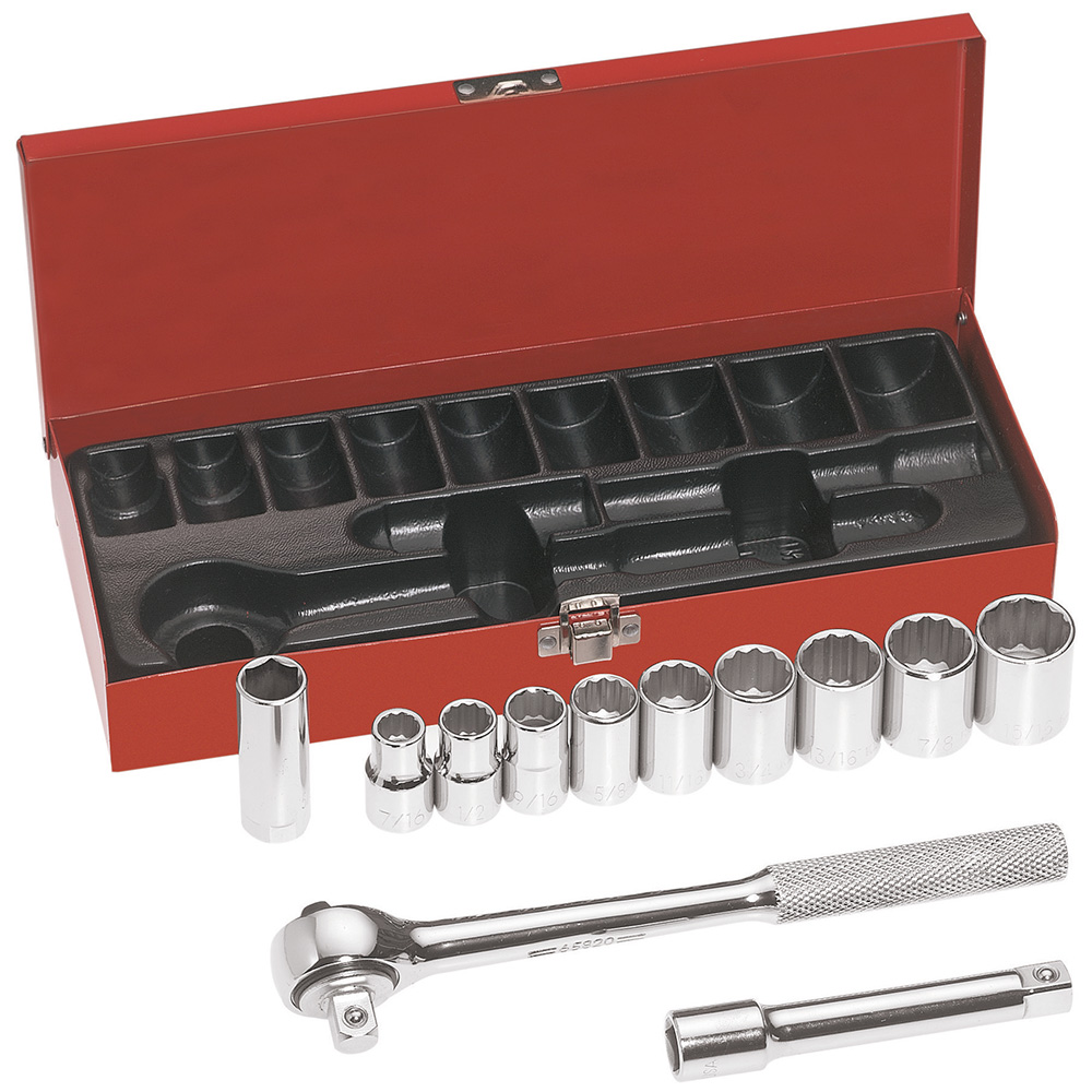 KLEIN-65510 - Klein 65510: Juego Llaves Vaso 1/2" Industrial Cr-V, 12 Pzas