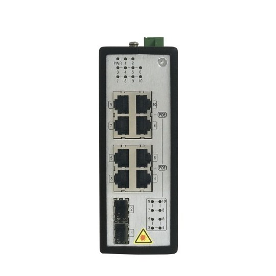 HIK-DS-3T0510P(O-STD) - DS-3T0510P(O-STD) SWITCH INDUSTRIAL NO ADMINISTRABLE 8 PTS 10/100/1000 POE+ 2 SFP GIGA 240W BUDGET PARA RIEL DIN - NO INCLUYE FUENTE