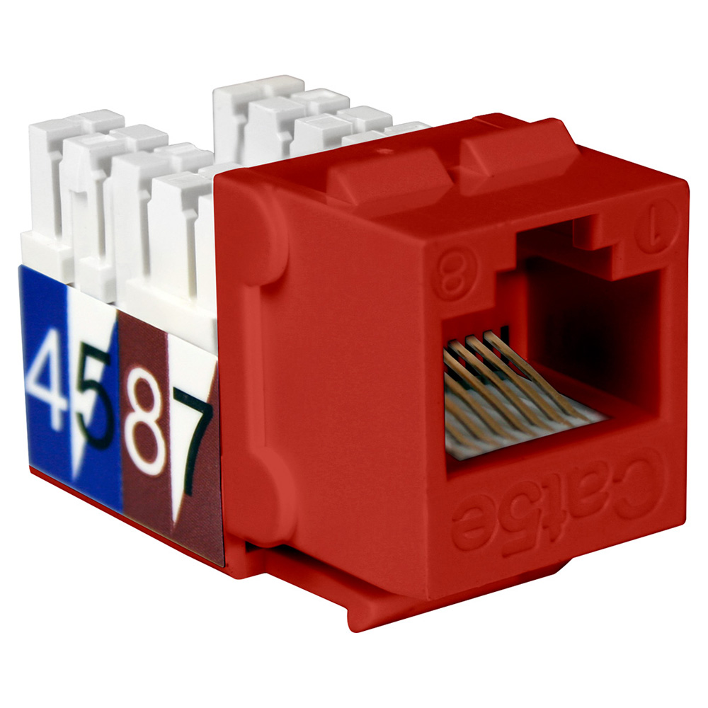 Q-NKJ-5503 - NKJ-5503 KEYSTONE JACKS, 8P8C, CAT5E, ROJO QUEST