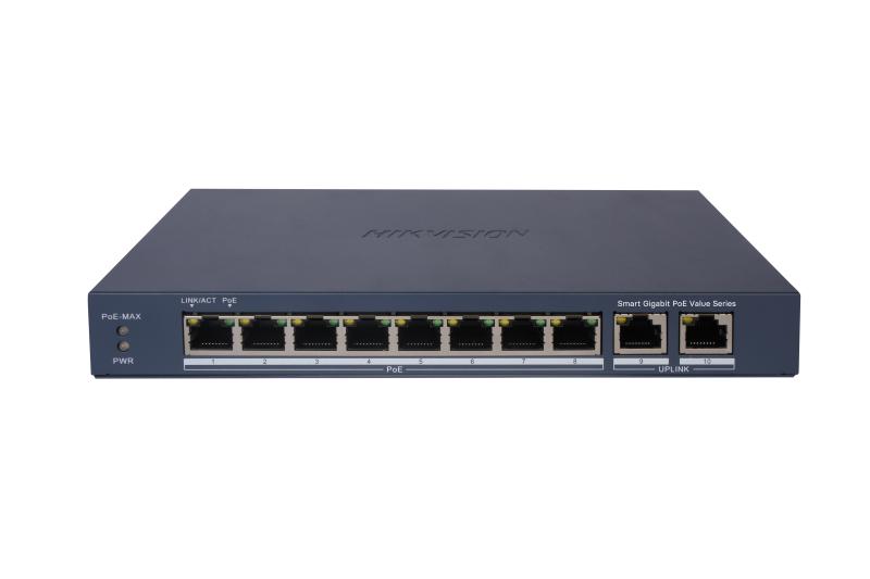 HIK-DS-3E1510P-EI-M(O-STD) - DS-3E1510P-EI/M(O-STD) SWITCH ADMIN. 8 PTS 10/100/1000 POE+ A 300 METROS 60W HPP Cloud HIKVISION