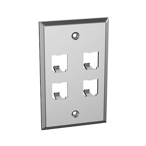 PAND-CFP4SY - Panduit CFP4SY Placa Frontal Acero Inox 4 Puertos Single Gang