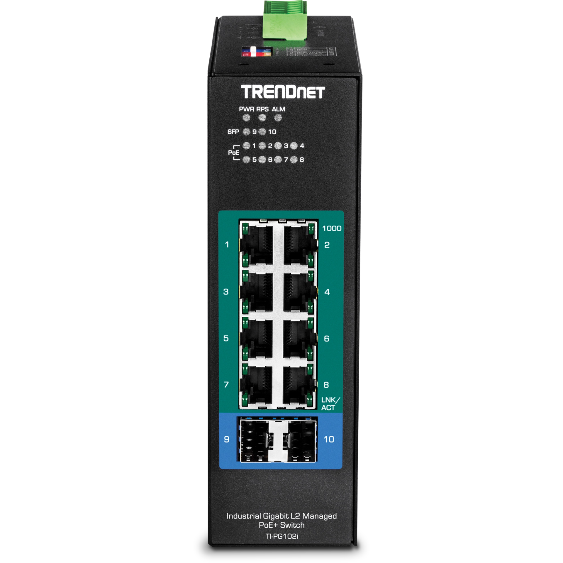 TI-PG102i - PG102i SWITCH INDUSTRIAL 8 PUERTOS GIGABIT L2  ADMINISTRABLE PoE+, TRENDNET