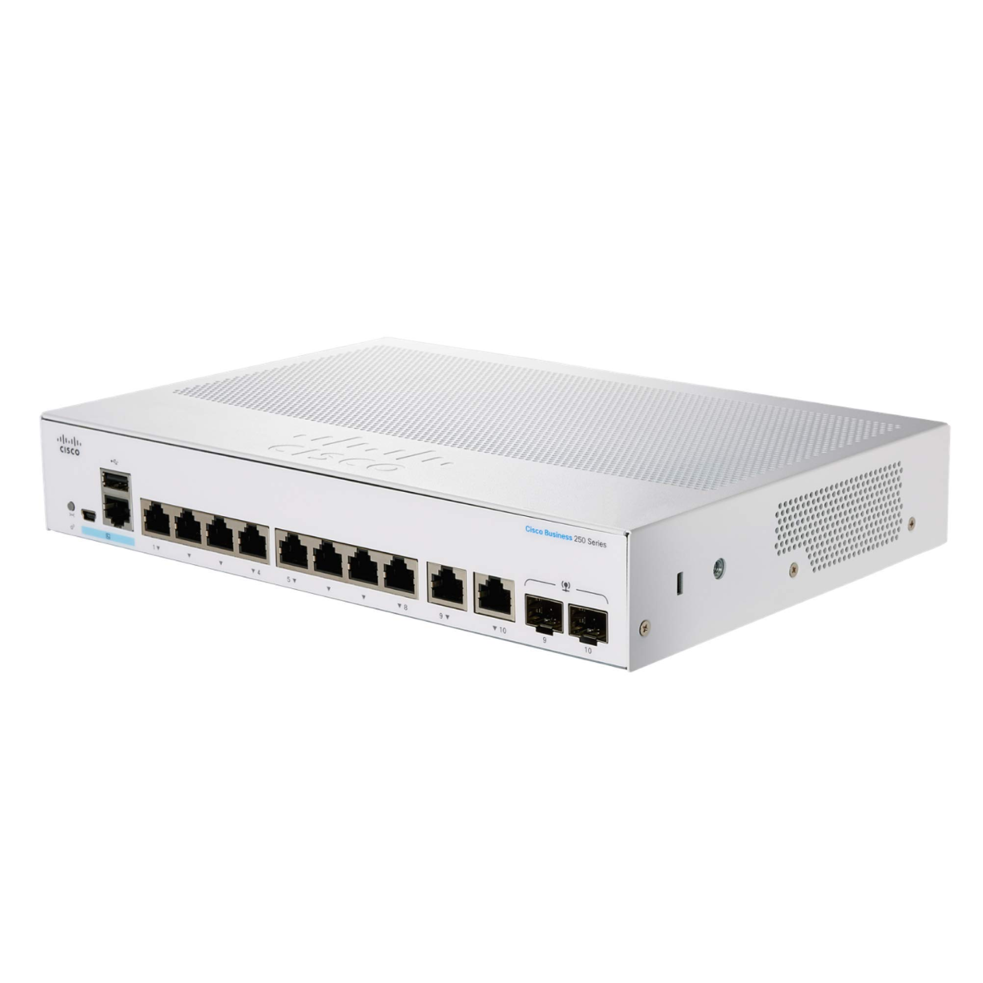 CISCO-CBS250-8T-E-2G - CBS250-8T-E-2G SWITCH 8 PUERTOS 10/100/1000Mbps ADMINISTRABLE 2x1G SFP, CISCO