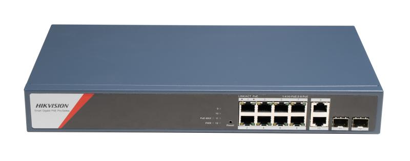 HIK-DS-3E1512HP-SI-8P2T2F(O-STD) - DS-3E1512HP-SI-8P2T2F(O-STD) SWITCH ADMINISTRABLE 8 PTS + 2 PTS SFP 10/100/1000 FULL POE 300 METROS 130W METAL DE RACK