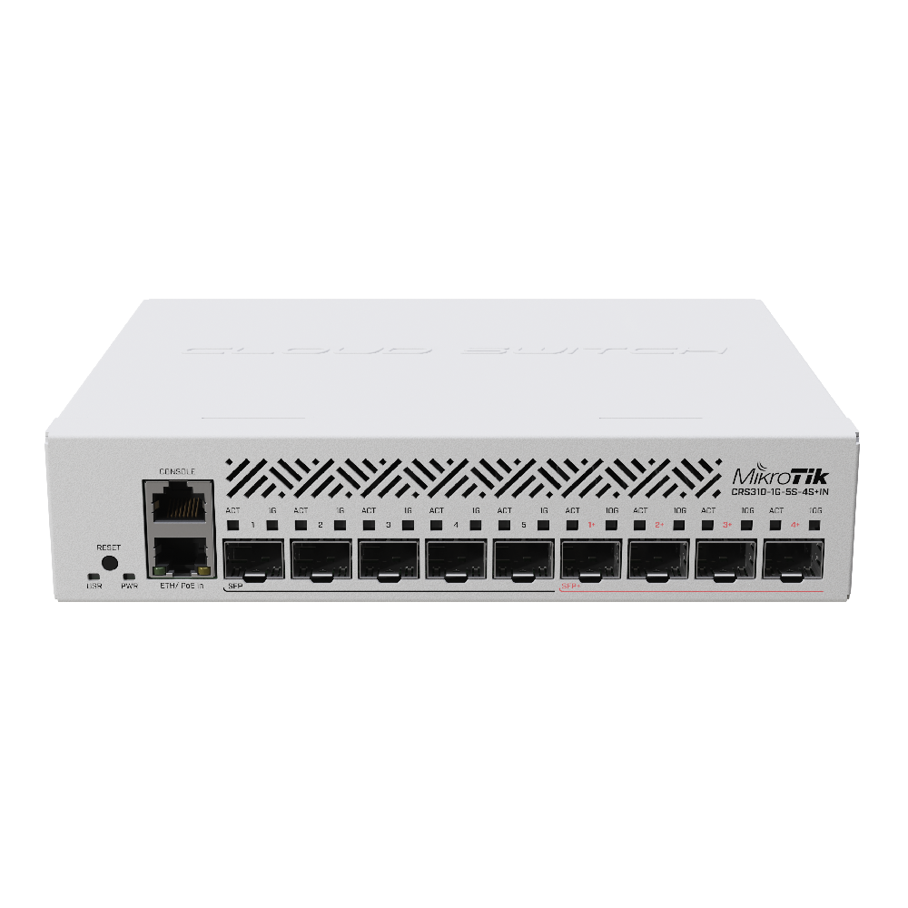 MI-CRS310-1G-5S-4S+IN - MI-CRS310-1G-5S-4S+IN SWITCH 5 PTOS SFP + 4 PTOS SFP+ 1 PTO GIGABIT ETHERNET, MIKROTIK 