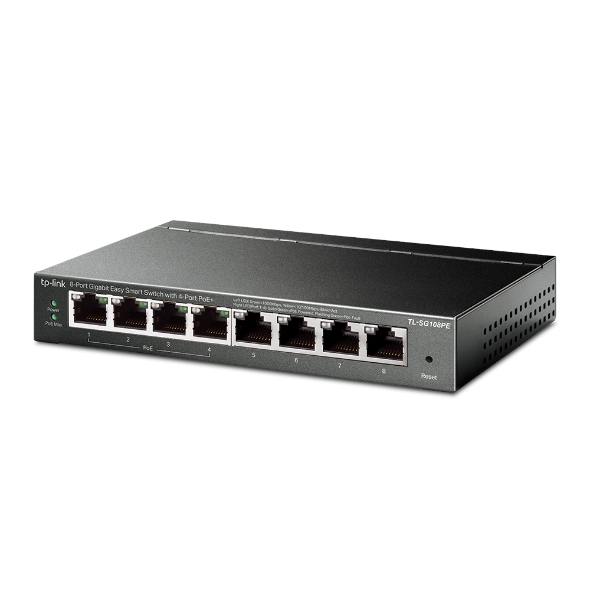 TL-SG108PE - SG108PE SWITCH 8-PORT GIGABIT RJ45 10/100/1000Mbps 4 pts PoE 
