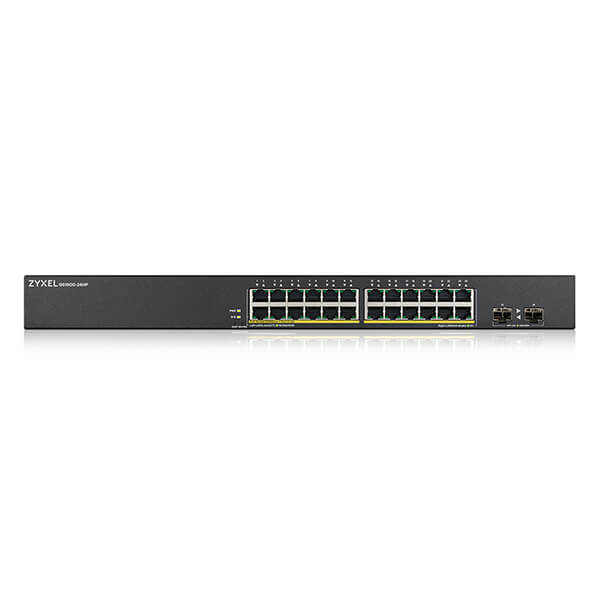 ZY-GS1900-24HP - GS1900-24HP SWITCH 24 PTS 10/100/1000 POE+, 170 WATTS ADM WEB L2 P/RACK - ZYXEL