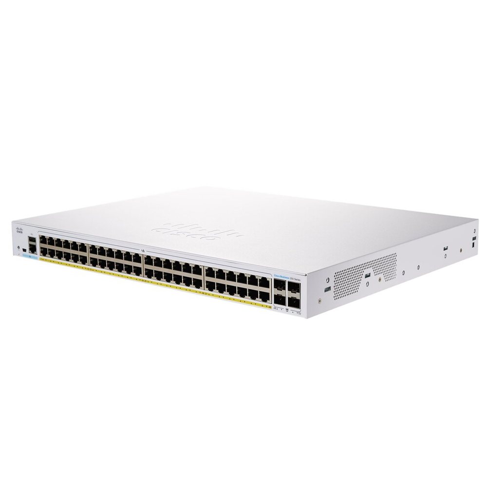 CISCO-CBS250-48P-4G-NA - CBS250-48P-4G-NA SWITCH 48 PUERTOS 10/100/1000Mbps ADMINISTRABLE 4x1G SFP + POE, CISCO