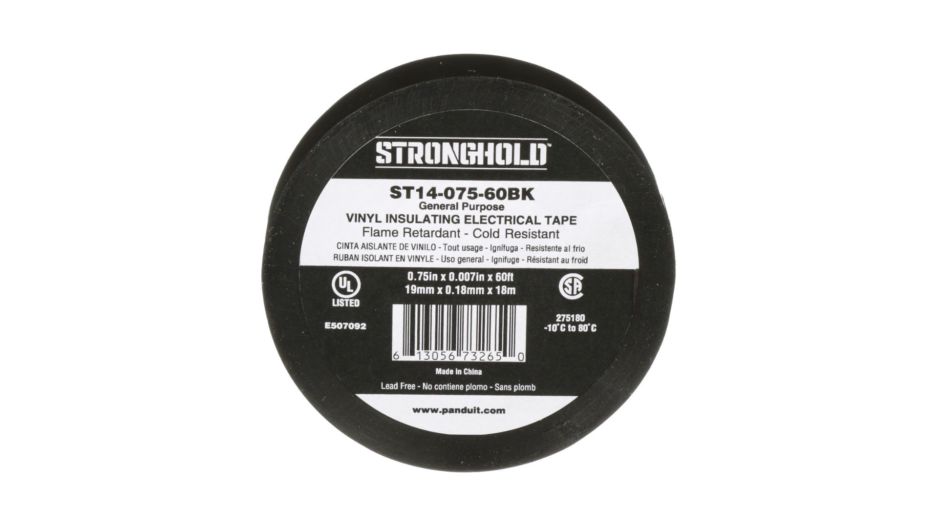 PAND-ST14-075-60BK - ST14-075-60BK CINTA DE AISLAR ELECTRICA PVC 75"x 60'x .007” COLOR NEGRO