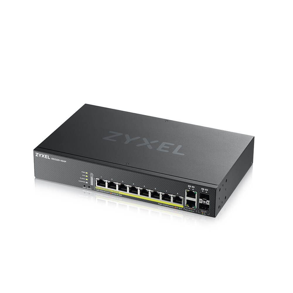 ZY-GS2220-10HP - GS2220-10HP 8 Port Managed Gigabit POE+ Switch + 1YR Nebula Pro