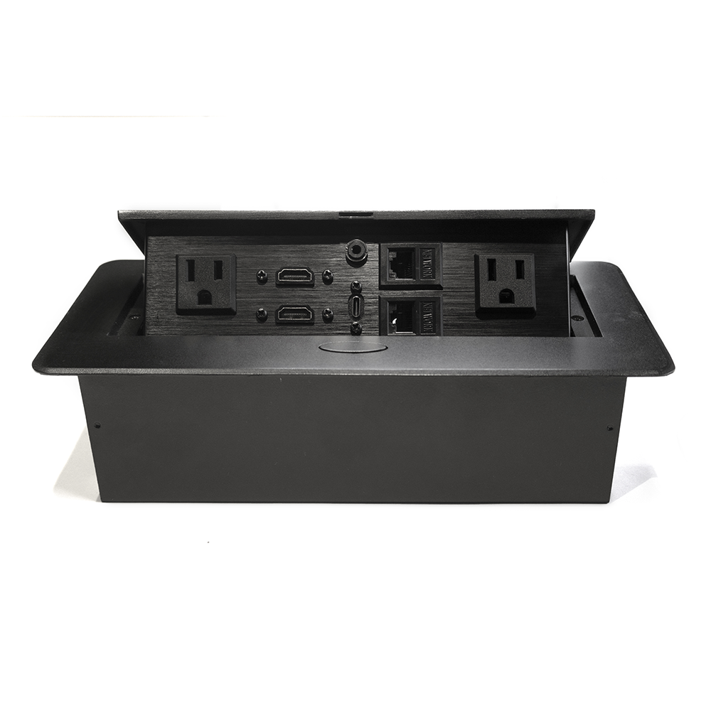 CAT-CDM-N5-15R - CDM-N5-15 CAJA DE MESA, 2 TOMACORRIENTES N5-15R CON 2 CONECTOR HDMI Y RJ45