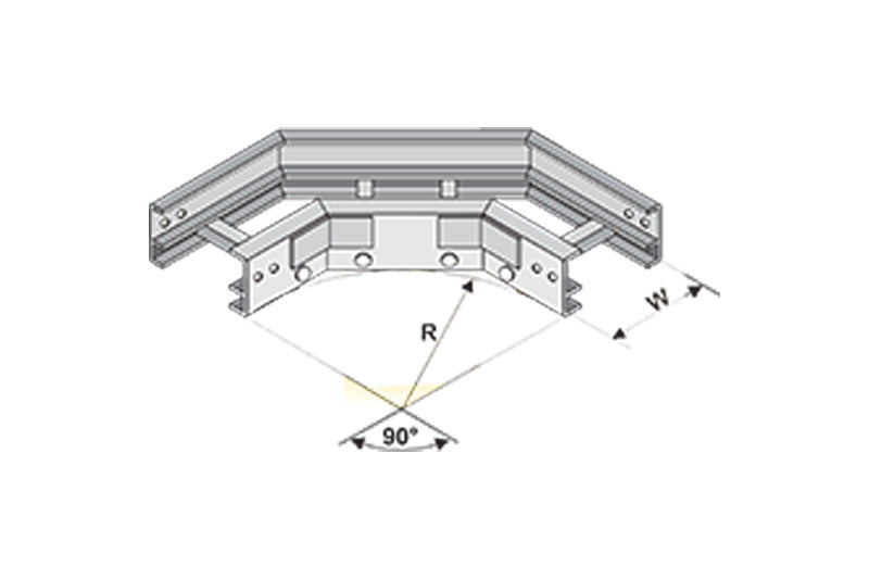 CH-C9010R8X20AK - C9010R8X20AK Curva horizontal para escalera de aluminio perfil  Z de 90ª 20X4 marca Charofil
