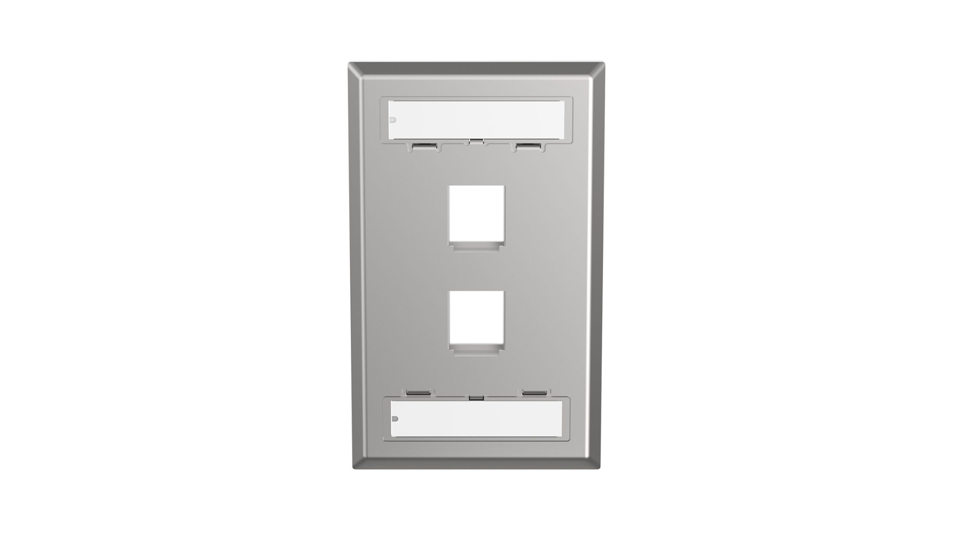 PAND-NKF2S - NKF2S PLACA  2 PUERTOS EN ACERO INOXIDABLE CON CUBIERTA PARA ETIQUETAS